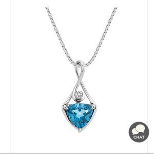 topaz necklace with one round diamond